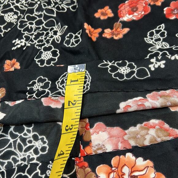 Vintage 70s Unbranded flutter collar black orange floral print maxi dress, small - Picture 9 of 9